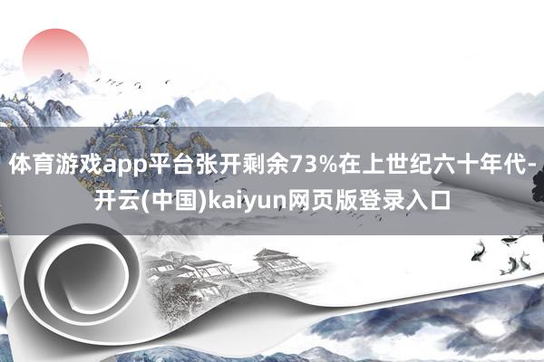 体育游戏app平台张开剩余73%在上世纪六十年代-开云(中国)kaiyun网页版登录入口