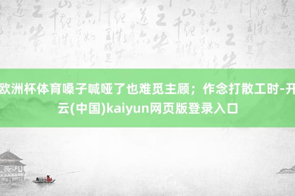 欧洲杯体育嗓子喊哑了也难觅主顾；作念打散工时-开云(中国)kaiyun网页版登录入口