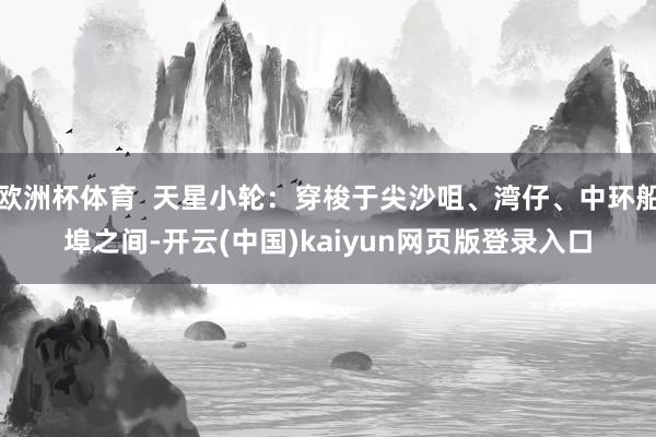 欧洲杯体育  天星小轮：穿梭于尖沙咀、湾仔、中环船埠之间-开云(中国)kaiyun网页版登录入口
